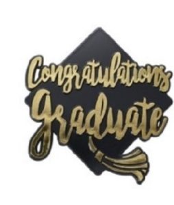 Congratulations Graduate Gold Cake Topper