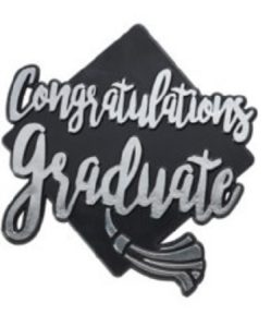 Congratulations Graduate Silver Cake Topper
