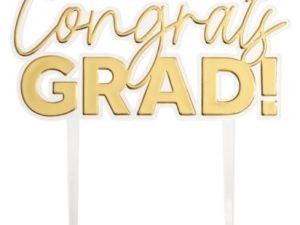 Congrats Grad Gold Cake Topper