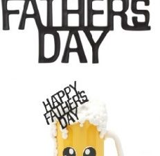 Cake Top Happy Fathers Day Lay on - Black
