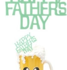 Cake Top Happy Fathers Day - Green