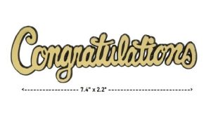 Congratulations Gold Script Cake Topper