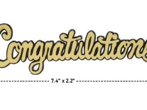 Congratulations Gold Script Cake Topper