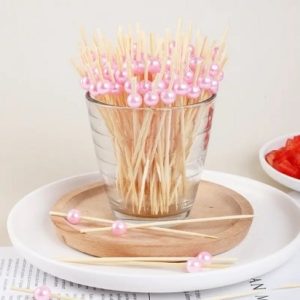 Wooden Picks Pink Pearl 50 Count