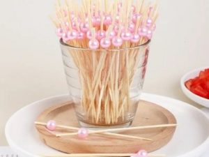 4.72 inch Pink Pearl Wooden Picks 50 Count