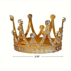 Small Gold Crown Cake Topper 2.75 inches