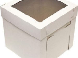Cake Box White 12"X12"X8" W/Window