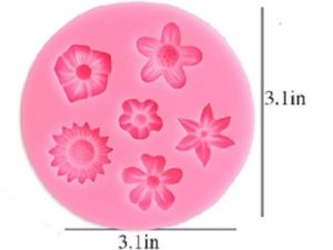 Assorted Flowers Silicone Mold 6 Cavity