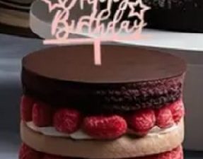 Cake Top Pink Happy Birthday With Stars