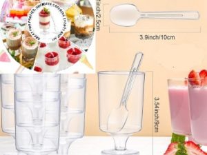 Dessert Shooter Cups and Spoons 25 Ct