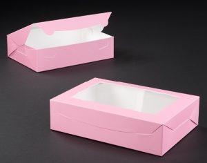 Light Pink Box with Window 10x7x2.5 inches