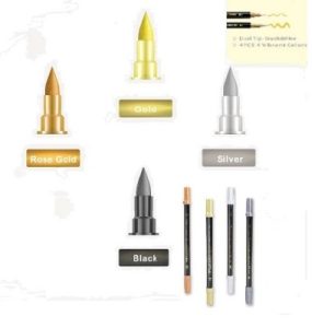 Edible Ink Metallic Pens Dual Tip 4 Colors
