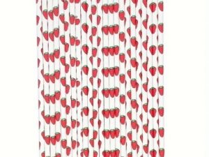 Paper Straws Strawberries 25 Count