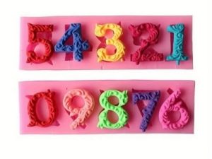 Silicone Mold 0-9 Fancy Numbers 2 Pieces Set