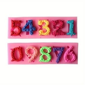 Silicone Mold 0-9 Fancy Numbers 2 Pieces Set