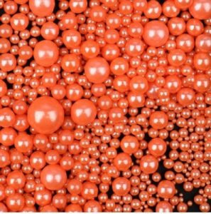 Sugar Pearls Orange Assorted Sizes 4.5 Ounces