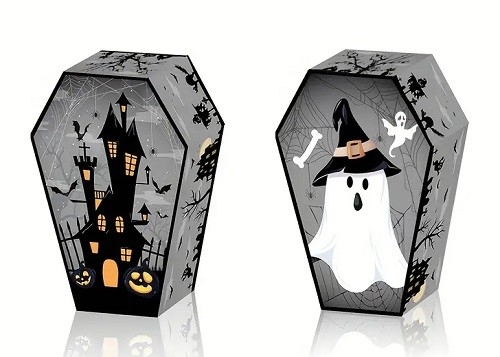 Halloween Treat Coffin Box Haunted Ghosts