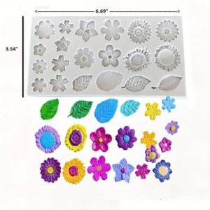 Mixed Flowers Silicone Mold 20 Cavities