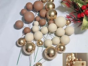 Foam Cake Balls Brown, Tan, Gold 21 Pieces