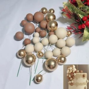 Foam Cake Balls Brown, Tan, Gold 21 Pieces