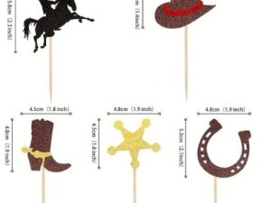 Cupcake Topper Cowboy Theme Picks 10 Pieces