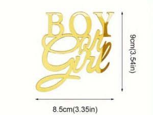 Cake Topper Gold "Boy Or Girl"