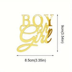 Cake Topper Gold "Boy Or Girl"