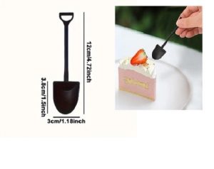 Black Shovel Shape Plastic Spoons 25 Count