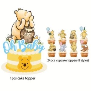 Cake Topper Pooh Bear "Oh Baby" Theme 25 Pieces