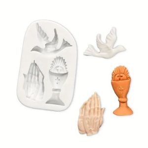 Silicone Mold Dove, Praying Hands and cup 3 Cavity