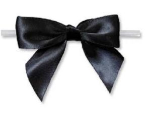 Large Bow with Tie, Black, 5 Pieces.