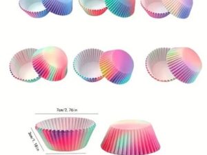 Baking Cup Gradient Rainbow Colors 50 Count