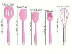 Silicone Pink Kitchenware Set 5 Pieces
