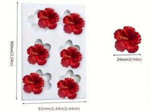 Silicone Mold Hibiscus Flower 6 Cavity