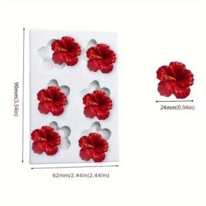 Silicone Mold Hibiscus Flower 6 Cavity