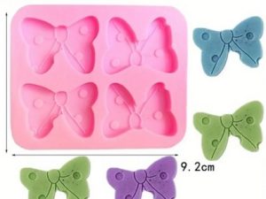 Silicone Mold Bows With Dots 4 Cavity
