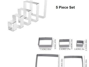 Cookie Cutter Rectangle 5 Sizes Set