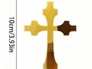 Cake Topper Gold Acrylic Cross 4 inch