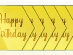 Cupcake Topper Happy Birthday Hexagon Gold 6 Count