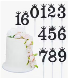 Cake Topper C. Black Numbers 0-9