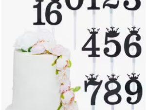 Cake Topper C. Black Numbers 0-9