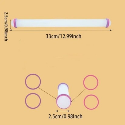 Rolling Pin 13 Inch With 2 Guide sizes
