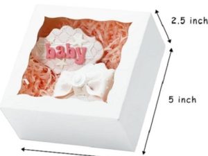 Treat Box White W-Window 5 x 5 x 2.5 inches