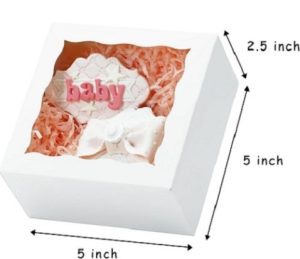 Treat Box White W-Window 5 x 5 x 2.5 inches