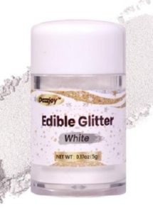 Edible White Glitter Shaker Bottle 5 Grams