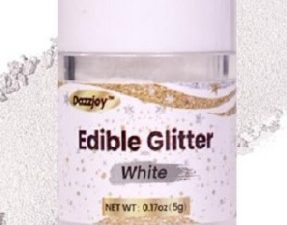 Edible White Glitter Shaker Bottle 5 Grams