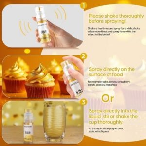 Edible Gold Glitter Spray Bottle 5 Gram