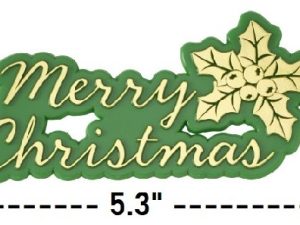 Cake Top Merry Christmas Green 1 Count