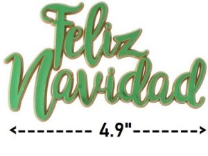 Cake Topper Feliz Navidad Green 1 count