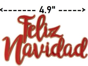 Cake Topper Feliz Navidad Red 1 Count